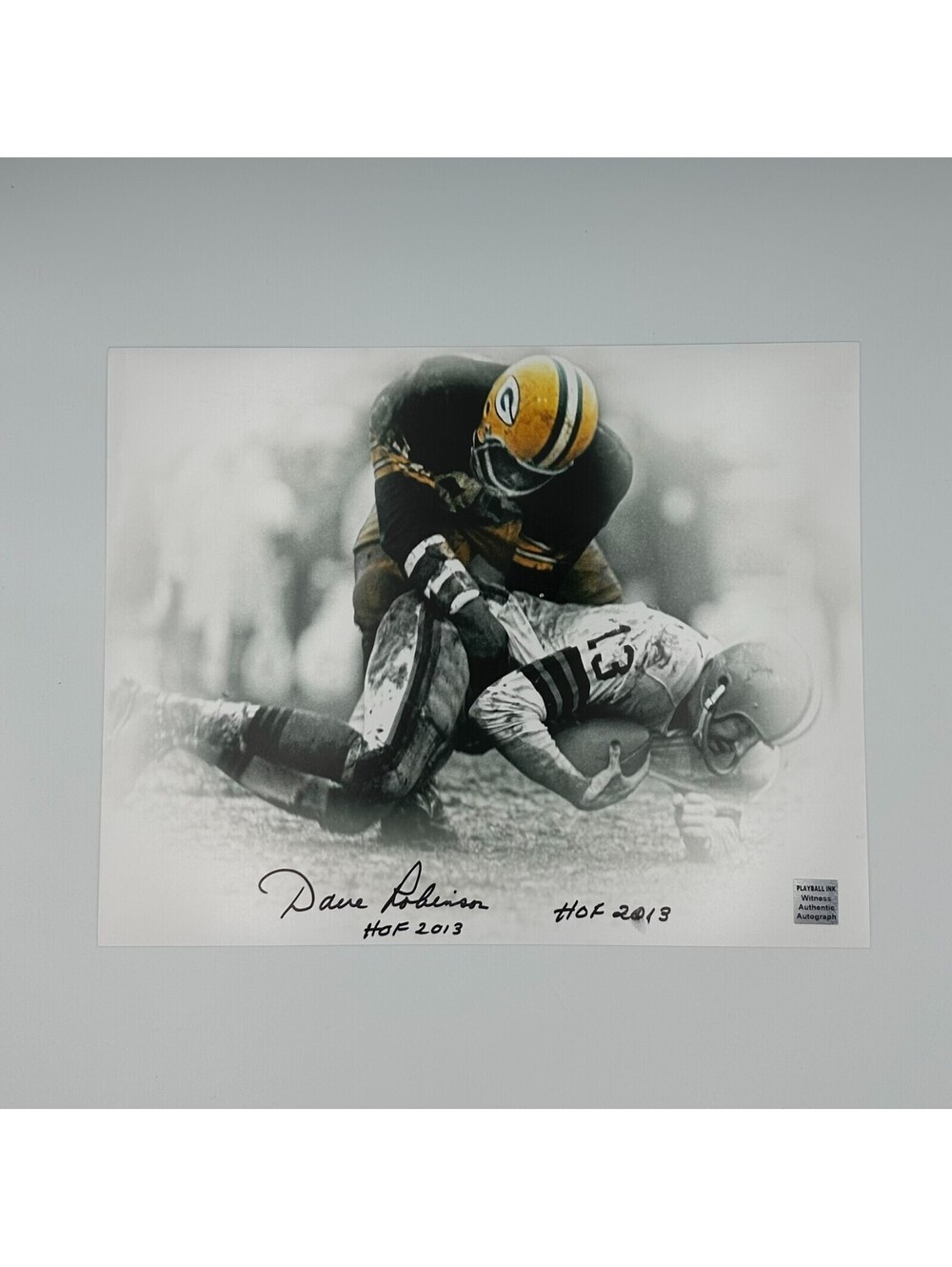 Dave Robinson Signed 11x14 Packers Photo with "HOF 2013" Inscription - Playball